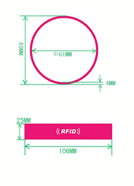 RFID环形硅胶腕带