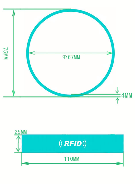 RFID环形硅胶腕带